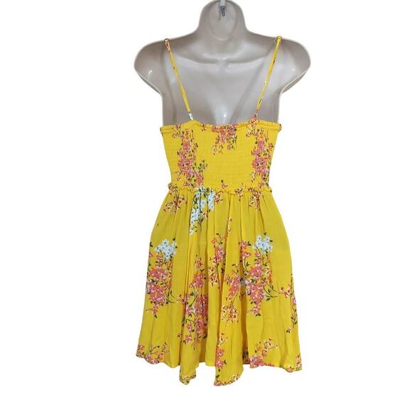 Lulus Fairytale Bliss Yellow Floral Print Skater Dress - Picture 4 of 7